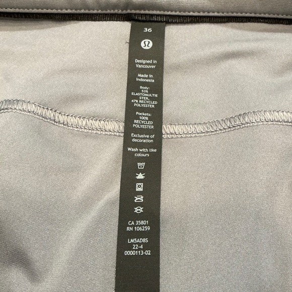Lululemon ABC Classic-Fit 5 Pocket Pant Warpstreme Stretch Gray W36 - Picture 9 of 14